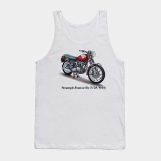 Drawing of Retro Classic Motorcycle Triumph Bonneville T120 1959 Tank Top